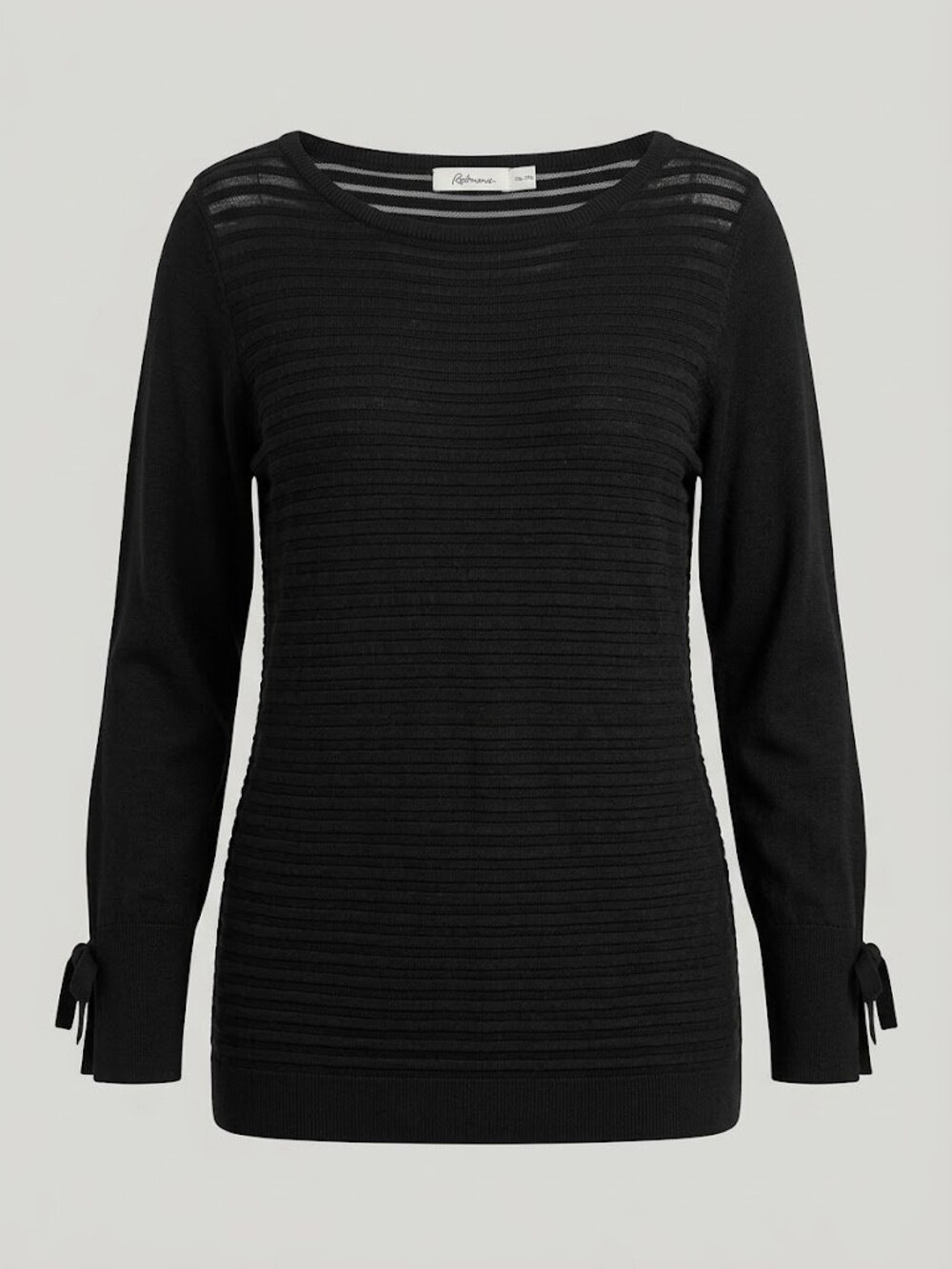Reitmans Black Long Sleeved Boatneck Knit Sweater XXL